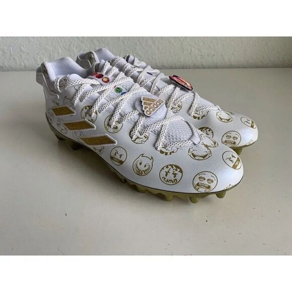 Adidas Freak 22 Big Mood Emoji White Gold Football  Soccer Cleats Men's Sz 13 - Picture 4 of 12